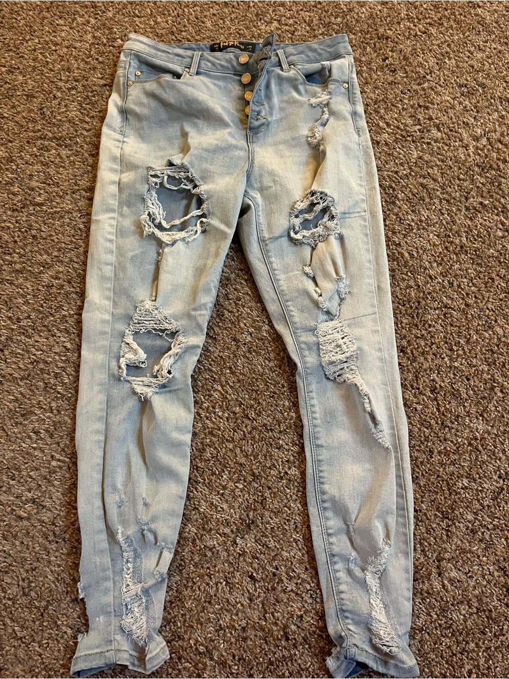Indigo Rein Light Blue Distressed Skinny Jeans